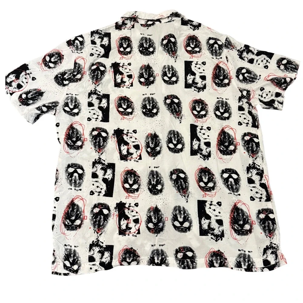 Friday the 13th Horror‎ Movie Button Up Shirt XL Jason Voorhees Graphic